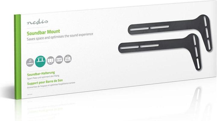 Actual product image Nedis Soundbar Bracket Universal Connected to the TV 15 kg Fixed Steel Black (1 pcs., Wall installation)