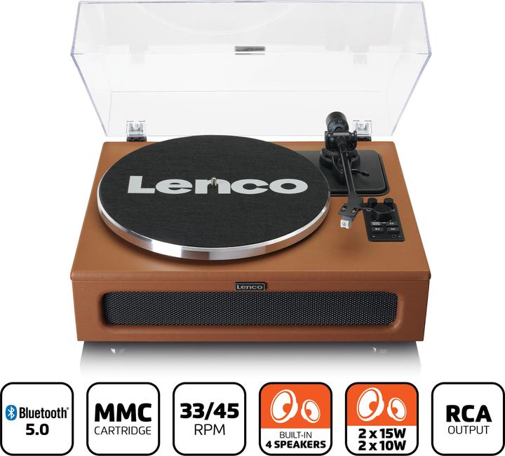 Productafbeelding Lenco LS-430BN Houten kast w. imitatieleer (Handmatig)