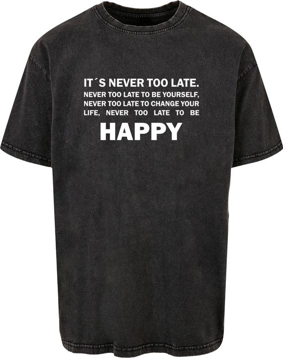Actual product image Merchcode Never Too Late Acid Washed Heavy Oversized Tee - 111625 (3XL)