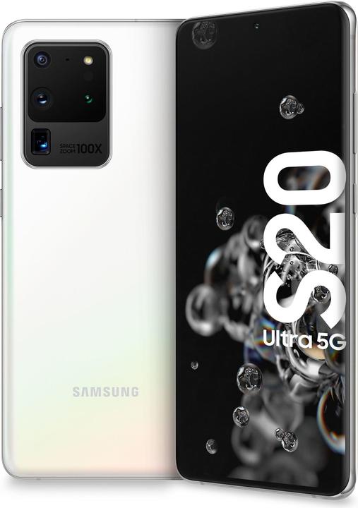 Samsung Galaxy S20 Ultra 5G UE (128 GB, Cloud White, 6.90", Doppia SIM ibrida + eSIM, 108 Mpx, 5G)