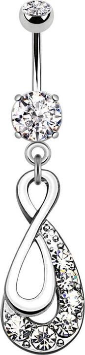 Immagine prodotto Star Piercing Banana in argento con due sfere di cristallo in argento con ciondolo a goccia infinito (Acciaio chirurgico 316L, Ottone)