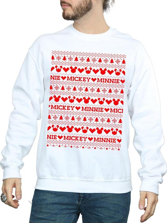 Disney Mickey And Minnie Christmas Fair Isle Sweatshirt (XL)