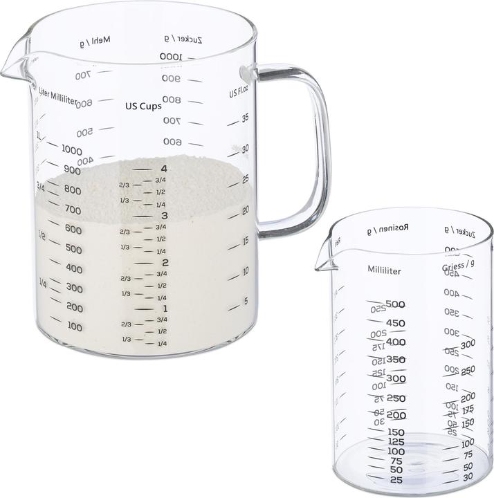 Immagine prodotto Relaxdays 2-tlg. Messbecher-Set (1000 ml)