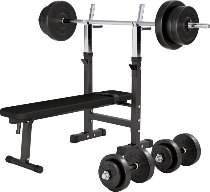 Gorilla Sports Hantelbank Langhantelset Kunststoff 38kg-70kg