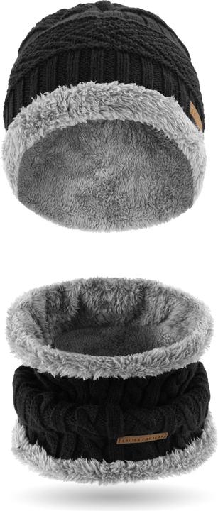 Actual product image Normani Kebili winter set with fur black/grey (One size)