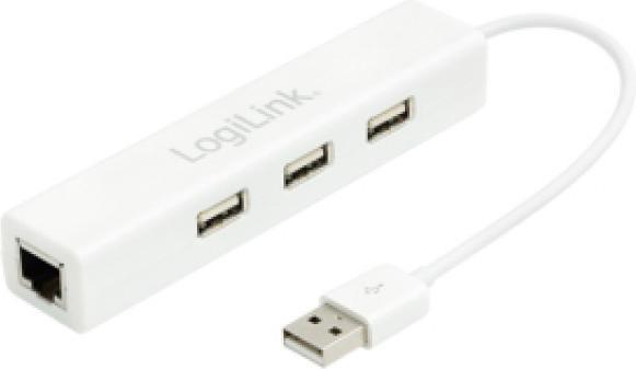 Immagine prodotto LogiLink Adattatore da USB 2.0 a Fast Ethernet, bianco (3 Porti)