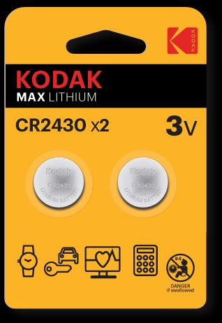 Produktbild Kodak CR2430 Single-use battery Lithium - Batterie (2 Stk., CR2430, 280 mAh)