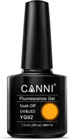 Actual product image Canni Gellack Fluorescence YG02 UV/LED (Orange, UV gel varnish)