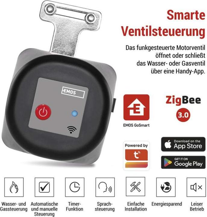 Image du produit Emos GoSmart Fermeture de vanne motorisée pour eau/gaz P5640S ZigBee