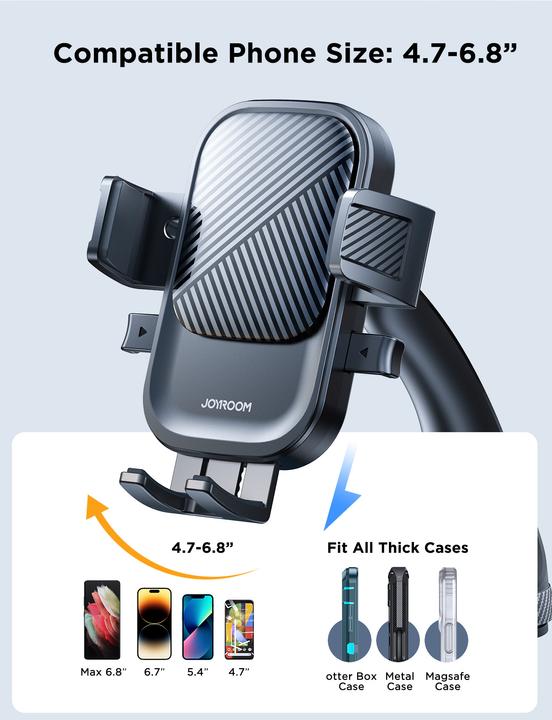 Actual product image Joyroom JR-OK6 car phone holder on the dashboard - black