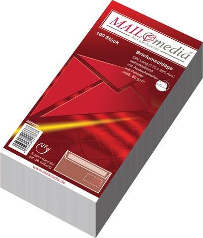 Produktbild Mailmedia Briefumschlag, DIN Lang, weiss, hk, mF, Offset, 80g/qm, Kleinpackung 100 Stück (DL, 100 x)