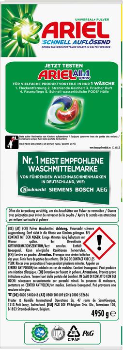 Energie-Label Ariel Universal+ (90 Waschgänge, Waschpulver)