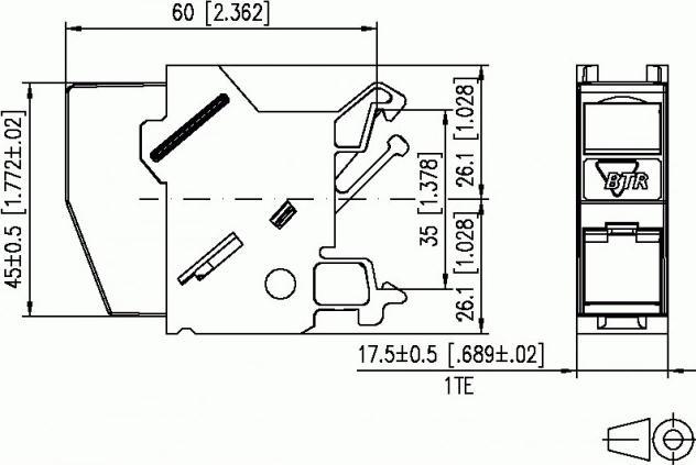 Actual product image Metz Connect BTR 10x E-DAT module REG 8(8) IP20 uncovered for mounting on top-hat rail TH35 1TE >18mm light