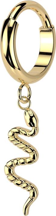 Immagine prodotto Star Piercing Ciondolo a serpente placcato oro con anello a micro segmenti incernierato (Titanio G23, senza ottone)