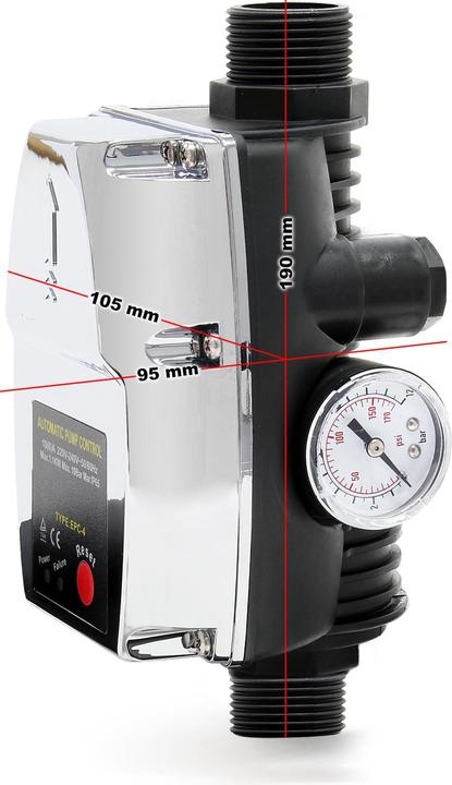 Produktbild Wiltec Druckschalter EPC-4 230V 1-phasig Pumpensteuerung Hauswasserwerk (Hauswasserpumpe)