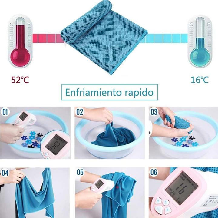 Actual product image Swissdetector Quick-drying sports towel - silicone storage box - Pink (90 x 30 cm)