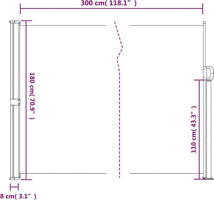Image du produit VidaXL Store latéral extensible (3 m)