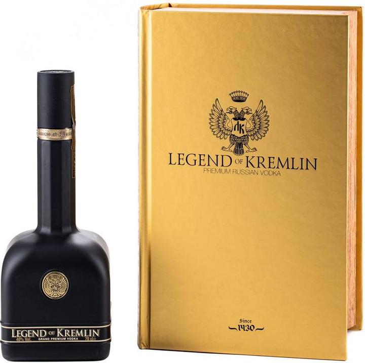 Actual product image Legend Of Kremlin Grand Premium Russian Vodka with Golden Book