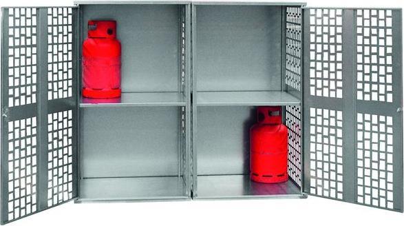 Produktbild Bauer Südlohn Bauer Gasflaschen Depot GFD-L 2 verzinkt gelochte 2 Türen und Seitenwände (168 x 69 x 147.5 cm)