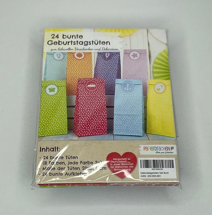 Actual product image Papierdrachen 24 party bags (Gift bag, 24 x)