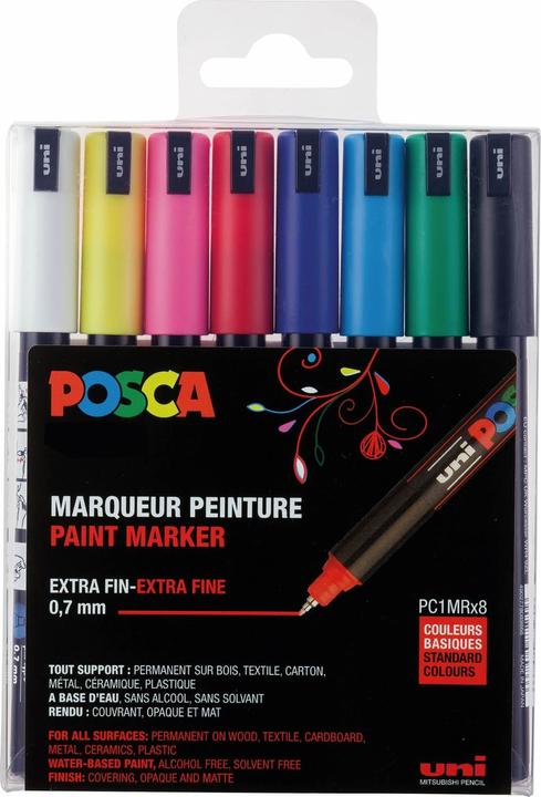 Posca Marker PC-1MR Fineliner (Mehrfarbig, 0.70 mm, 8 x)