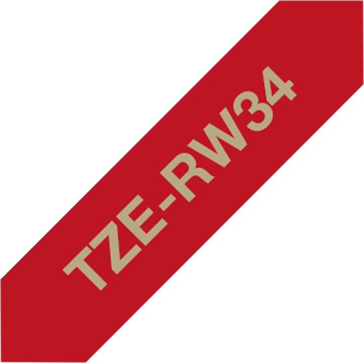 Produktbild Brother TZe-RW34 (1.20 cm, Gold, Rot)