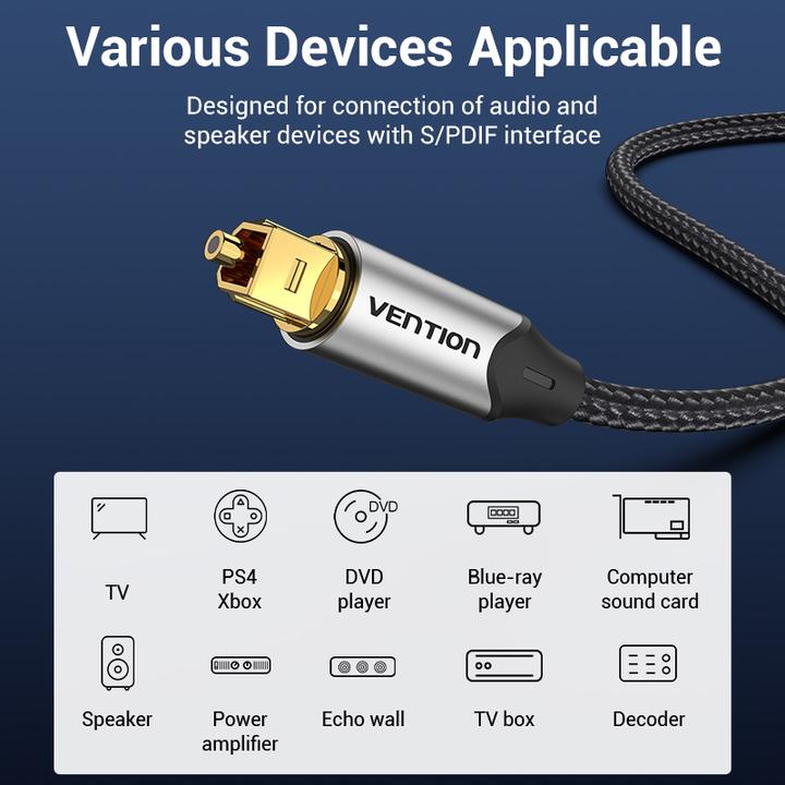 Produktbild Vention Optical Audio Cable BAVHF 1m (Black) (1 m, TOSLINK)