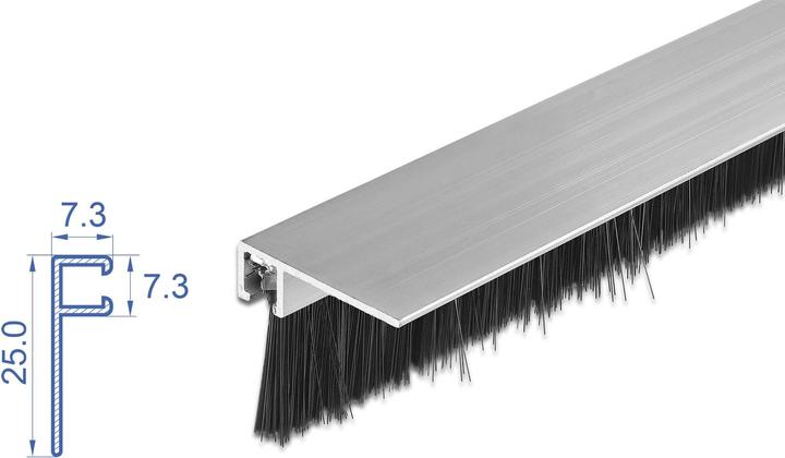Produktbild Delock Bürstenstreifen 20 mm mit Alu-Profil gewinkelt (Filzgleiter, 1 Stück)