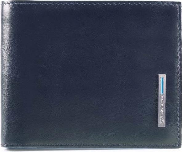 Actual product image Piquadro Blue Square - Men's wallet with flap ID window and coin pocket