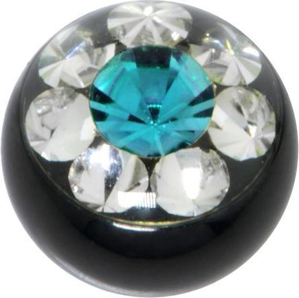 Produktbild Bijouteria Piercingverschluss (Premium Kristall, Chirurgenstahl 316L, PVD Beschichtung (schwarz))