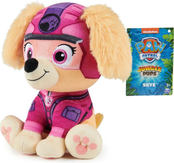 Actual product image Spin Master PAW Patrol Jungle Pups, Chase 8-Inch Plush, Stuffed Animal Kids Toys for Boys & Girls Ages 3 and Up (19.05 cm)