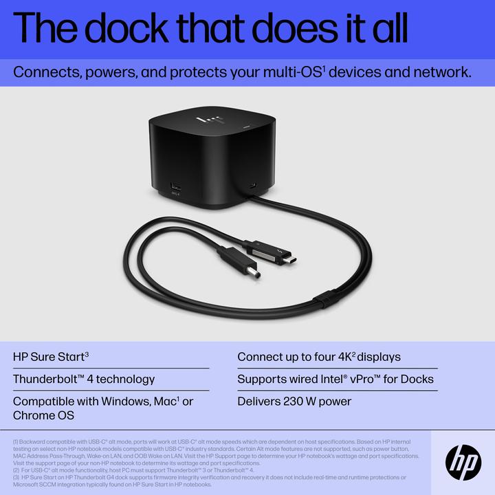 Image du produit HP Thunderbolt G4 Dock (Thunderbolt, 2 Ports)