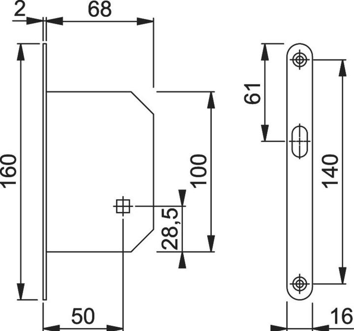 Actual product image Hoppe Sliding door mortise locks (Mortise lock)