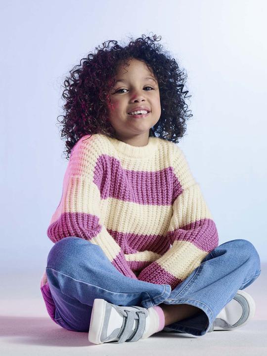 Actual product image Vertbaudet Mädchen Pullover mit breiten Streifen (104)