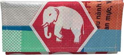 Image du produit Bekos Upcycling - Portefeuille femme en sacs recyclés Patchwork Elephant