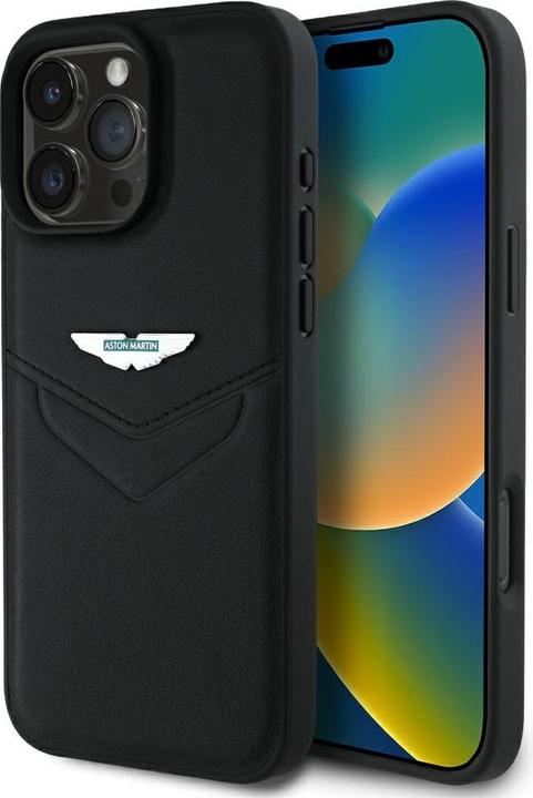 Immagine prodotto Aston Martin Case HC Leather Victory Design for iPhone 16 Pro Max black (Apple iPhone 16 Pro Max)