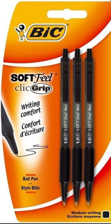 Image du produit Bic Stylo à bille Soft Feel noir 8373952 (3 x)