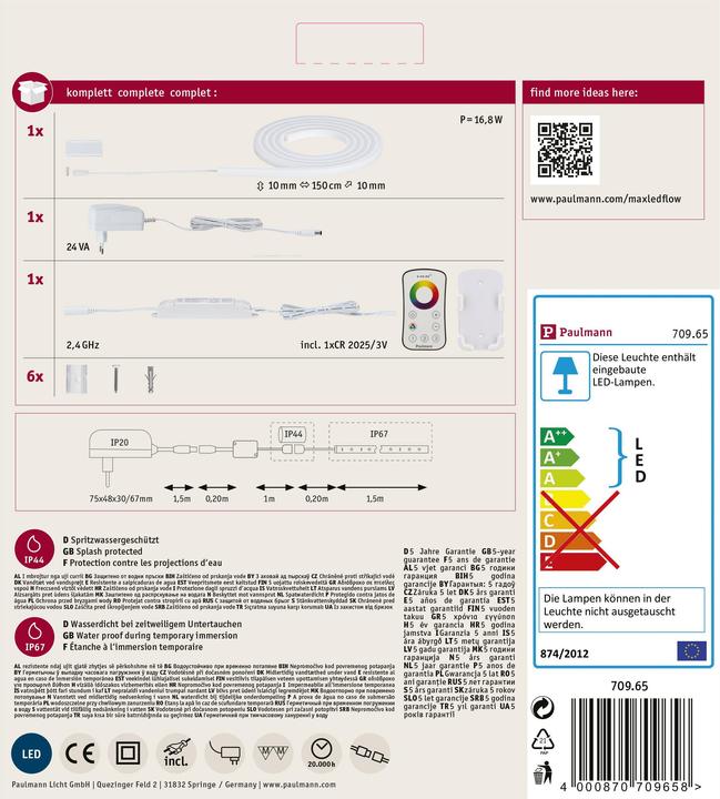 Immagine prodotto Paulmann Set di strisce MaxLED Flow (Multicolore, 150 cm, Interno)