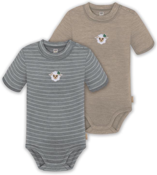 Image du produit Normani Lot de 2 bodies manches courtes bébé mérinos "Tihoi" - 9317 (80)