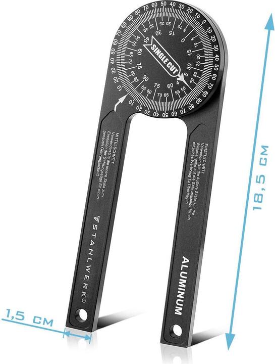 Produktbild Stahlwerk Winkelmesser 360° Grad Aluminium Gehrungswinkelmesser