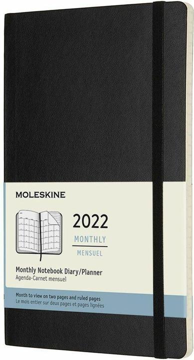 Produktbild Moleskine Monats-Notizkalender L/A5 855920 2022 1W/S,liniert schwarz SC (A5, Englisch)