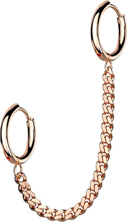 Star Piercing Ohrring rosegold Kette mit Ohrring (ohne Messing, Chirurgenstahl 316L)
