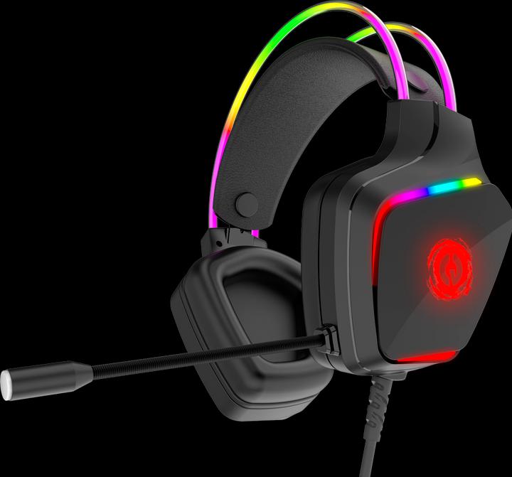 Produktbild Canyon GH-9A, Darkless gaming headset, USB / 2x 3.5mm jack, 2m cable, multicolor RGB backlight, black (Kabelgebunden)
