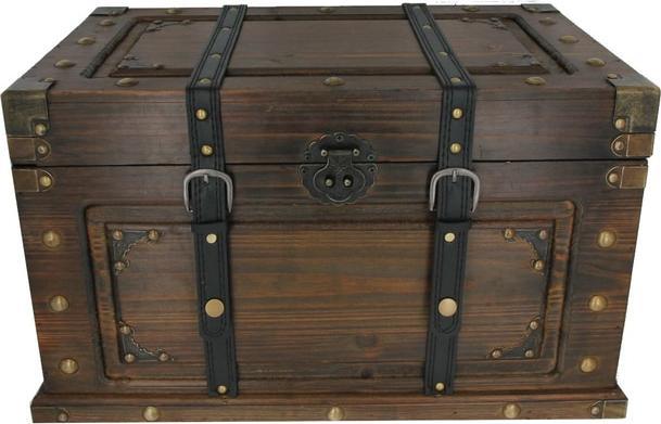 Produktbild MICA Living Truhe - M - dunkelbraun - aus Holz - ca. 50 x 30 x 29 cm