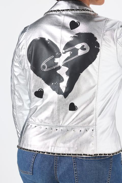Produktbild Angel of Style Leder-Bikerjacke, echtes Leder, Beschichtung, Rücken-Print (52)
