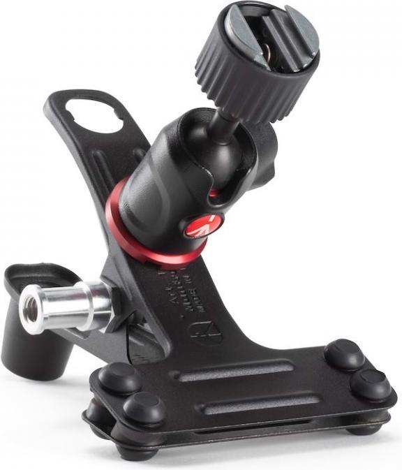 Produktbild Manfrotto Spring Clamp, Universalklammer Cold Shoe mit Kugelkopf und Blitzschuh (Stativklemme)