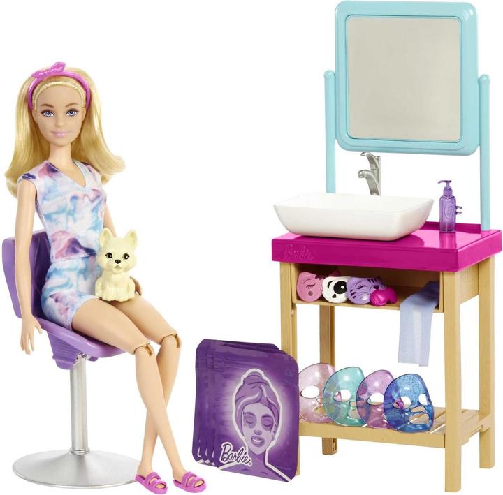 Productafbeelding Barbie Wellness Sparkle Mask Spa Day speelset met pop