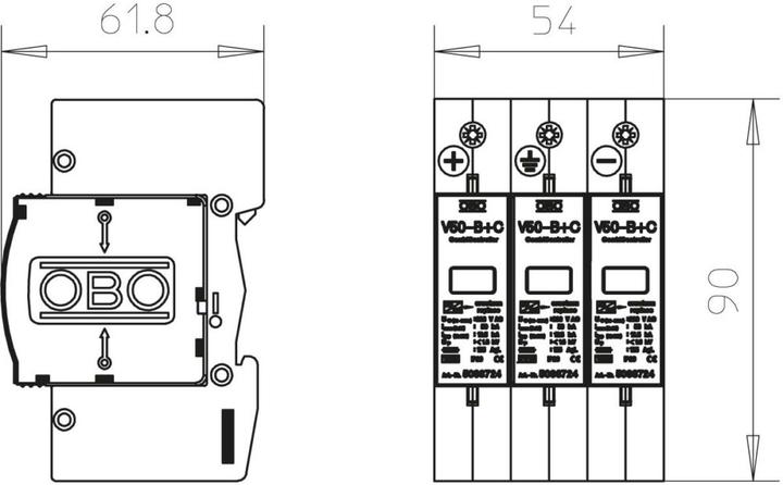 Actual product image OBO Bettermann CombiController V50 three-pole for 5093623