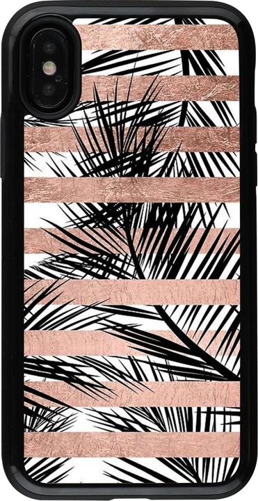 Produktbild PhoneLook Hülle Hybrid Armor schwarz Palm trees gold stripes (Apple iPhone X, Apple iPhone XS)