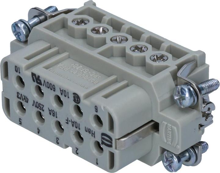 Produktbild Kalitec Harting 09200102812 Han A Steckverbinder-Einsatz, Buchse gerade, 10 Kontakte 2-reihig, Tafelmontage
